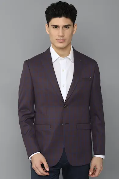 Men Grey Slim Fit Textured Formal Blazer